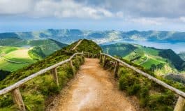 Walking path to the lakes of Sete Cidades, Azores, Portugal