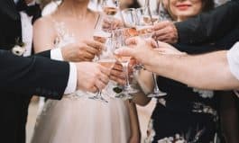 Wedding Champagne Toast - Stock image