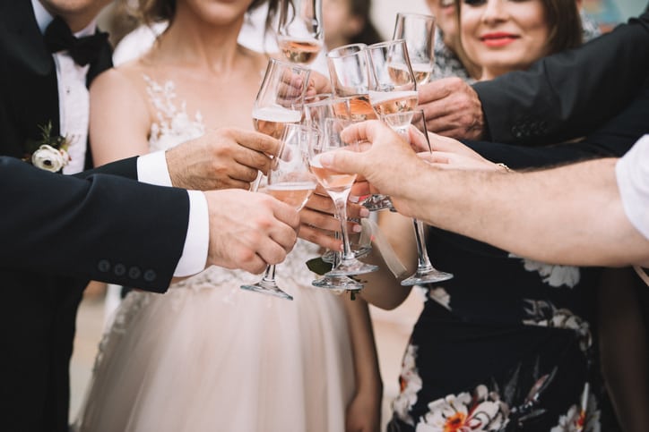 Wedding Champagne Toast - Stock image