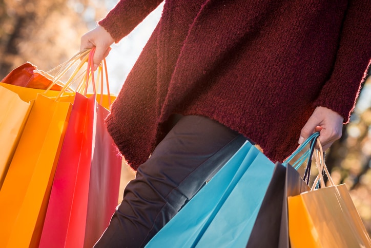 Woman holding colorful