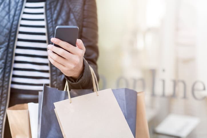 Shopping and Using Phone