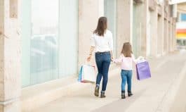 Mother and daughter on a shopping spree